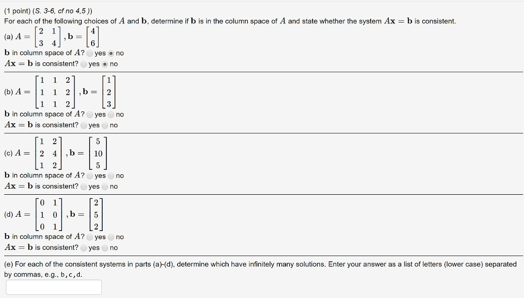 Solved For Each Of The Following Choices Of A And B, | Chegg.com