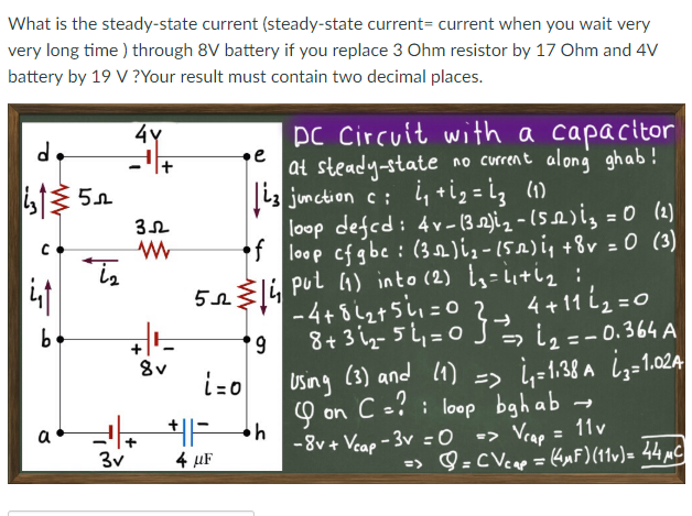 Solved What Is The Steady state Current steady state Chegg