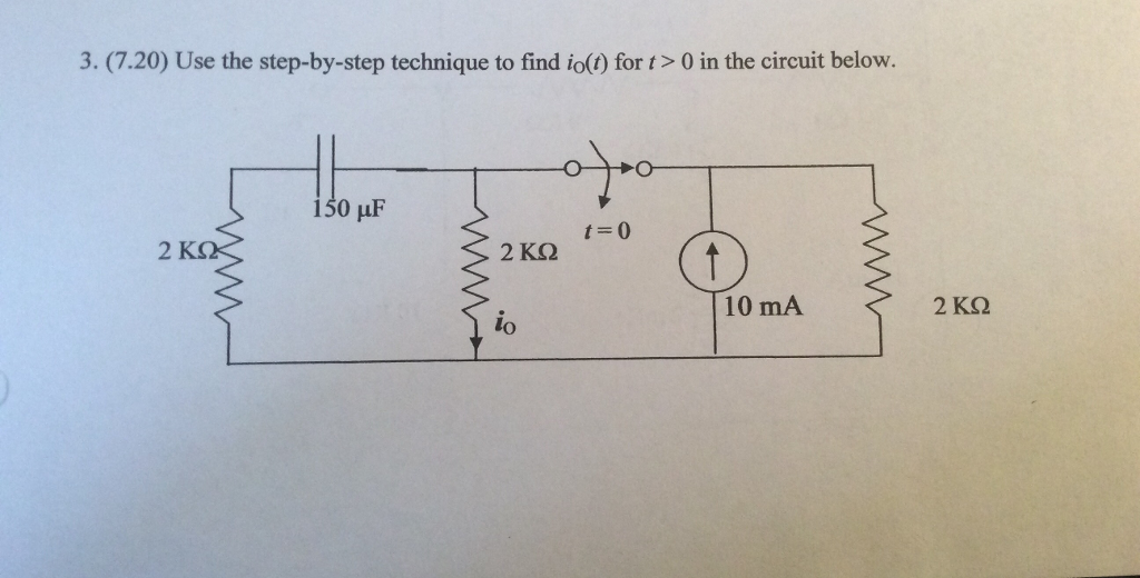 Solved Use the step-by-step technique to find i_o(t) for t > | Chegg.com