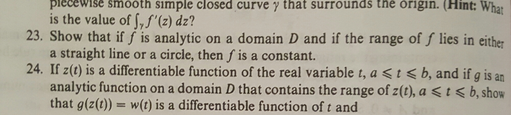 Solved Show that if f is analytic on a domain D and if the | Chegg.com