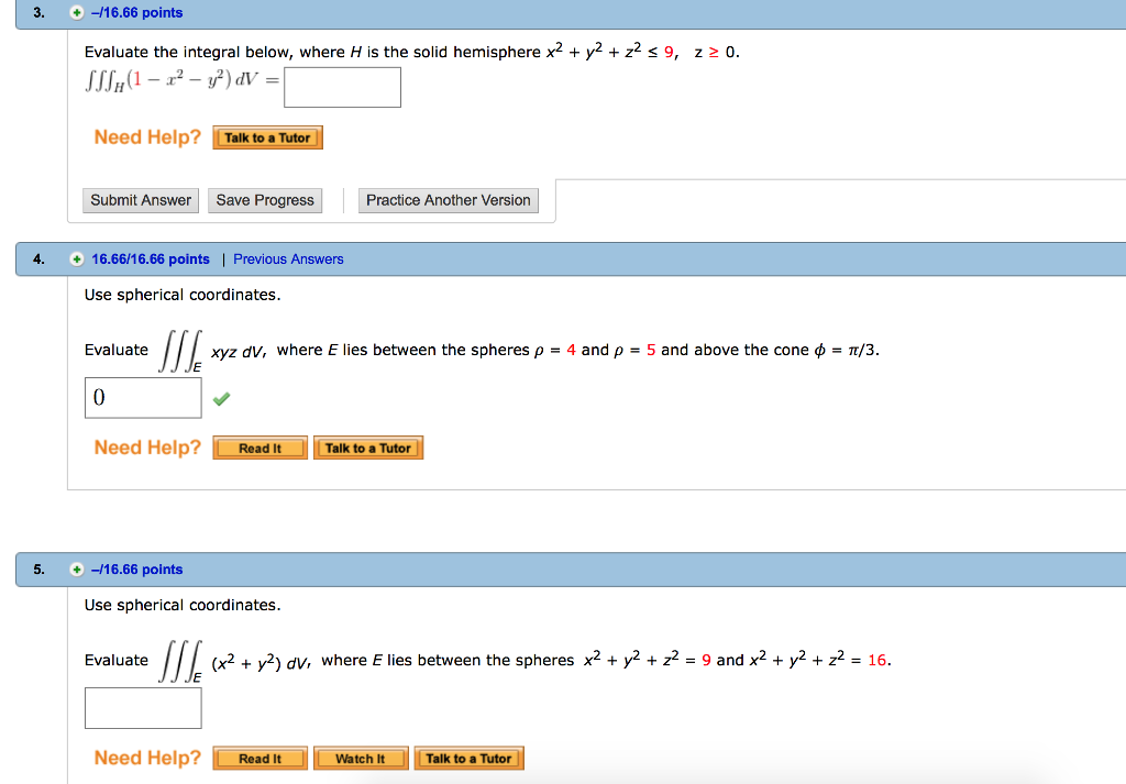 Solved 3. +-16.66 Points Evaluate The Integral Below, Where | Chegg.com