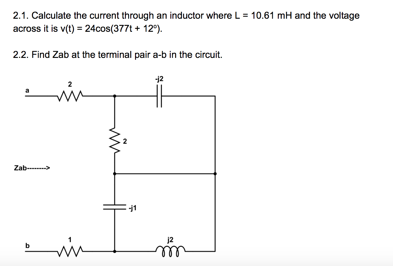 Solved Calculate the current through an inductor where L = | Chegg.com