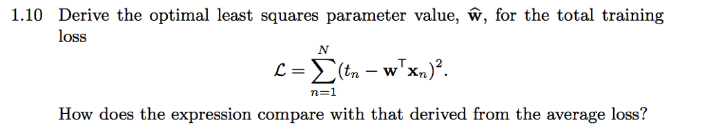 Optimal Square Math Process Solved 1.10 Derive the optimal least squares parameter | Chegg.com