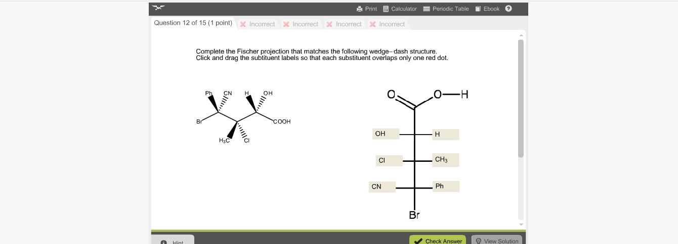 Fischer Projection Wedge And Dash