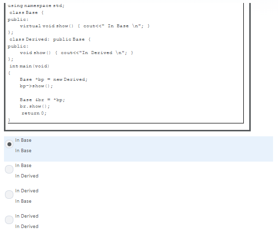 Solved using namespace·td; public virtual void,how() { | Chegg.com