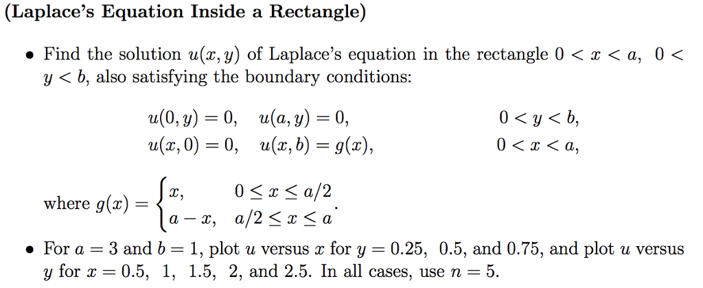 Solved (Laplace's Equation Inside A Rectangle) . Find The | Chegg.com