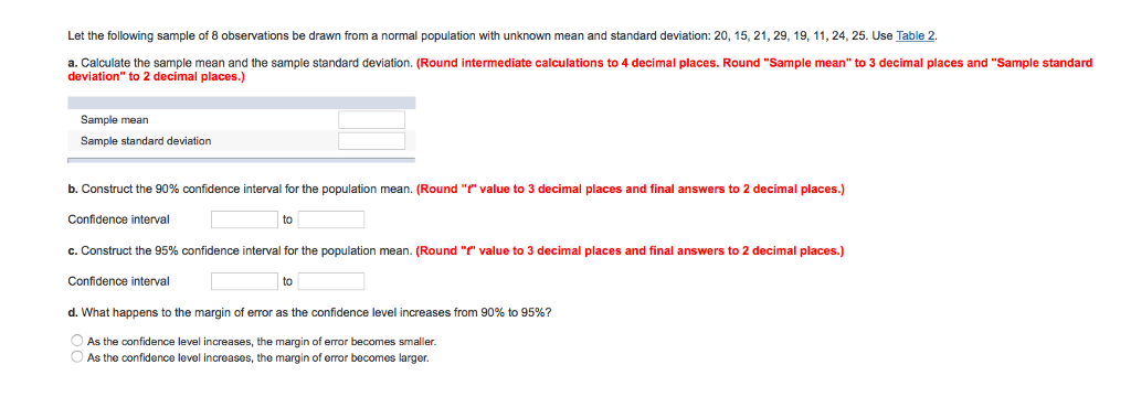 Solved Let the following sample of 8 observations be drawn | Chegg.com