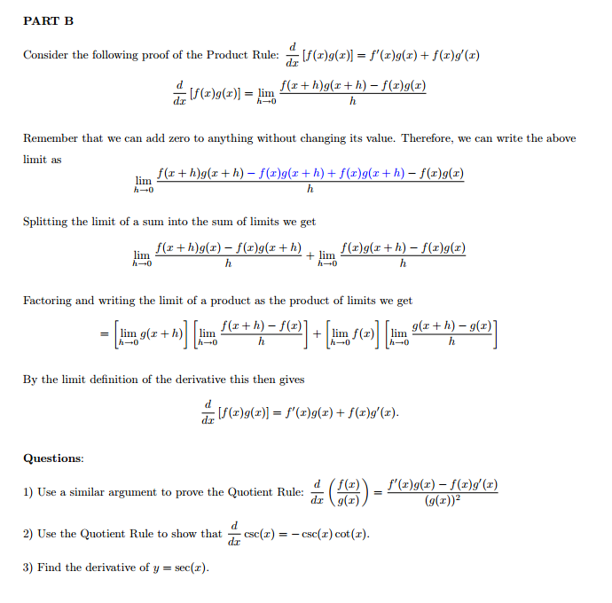 solved the extended product rule states that if f,g,... Solved Consider the following proof of the Product Rule: | Chegg.com
