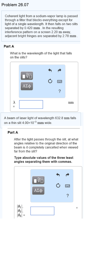 Solved Coherent light from a sodium-vapor lamp is passed | Chegg.com