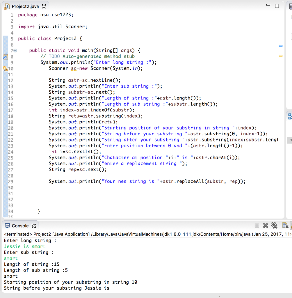 Solved Project2 java E3 1 package osu. Cse1223; 3 import | Chegg.com
