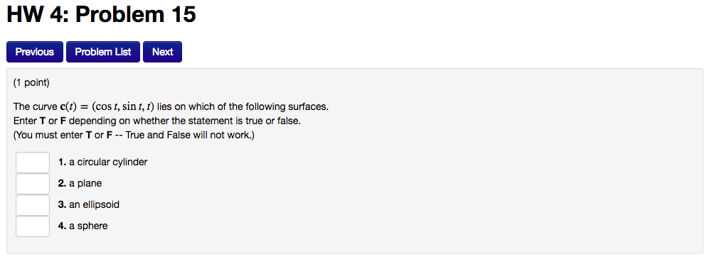 Solved HW 4: Problem 15 Previous Problem List Next 1 point | Chegg.com