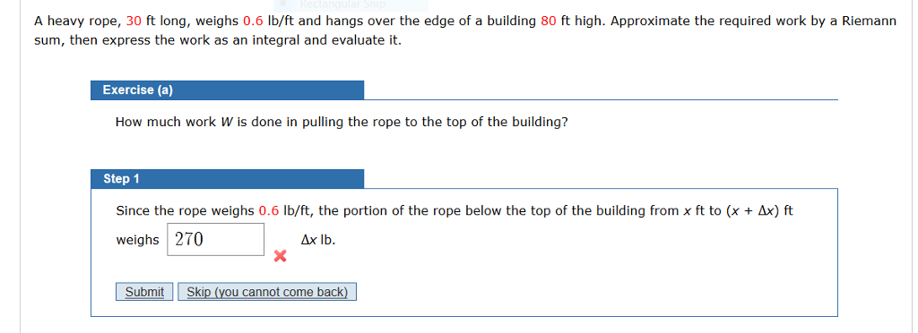 Solved A heavy rope, 30 ft long, weighs 0.6 lb/ft and hangs | Chegg.com