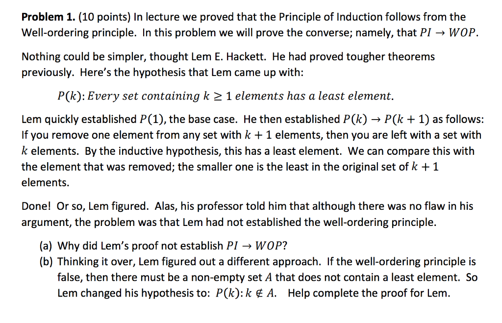 Solved Problem 1. (10 Points) In Lecture We Proved That The | Chegg.com ...