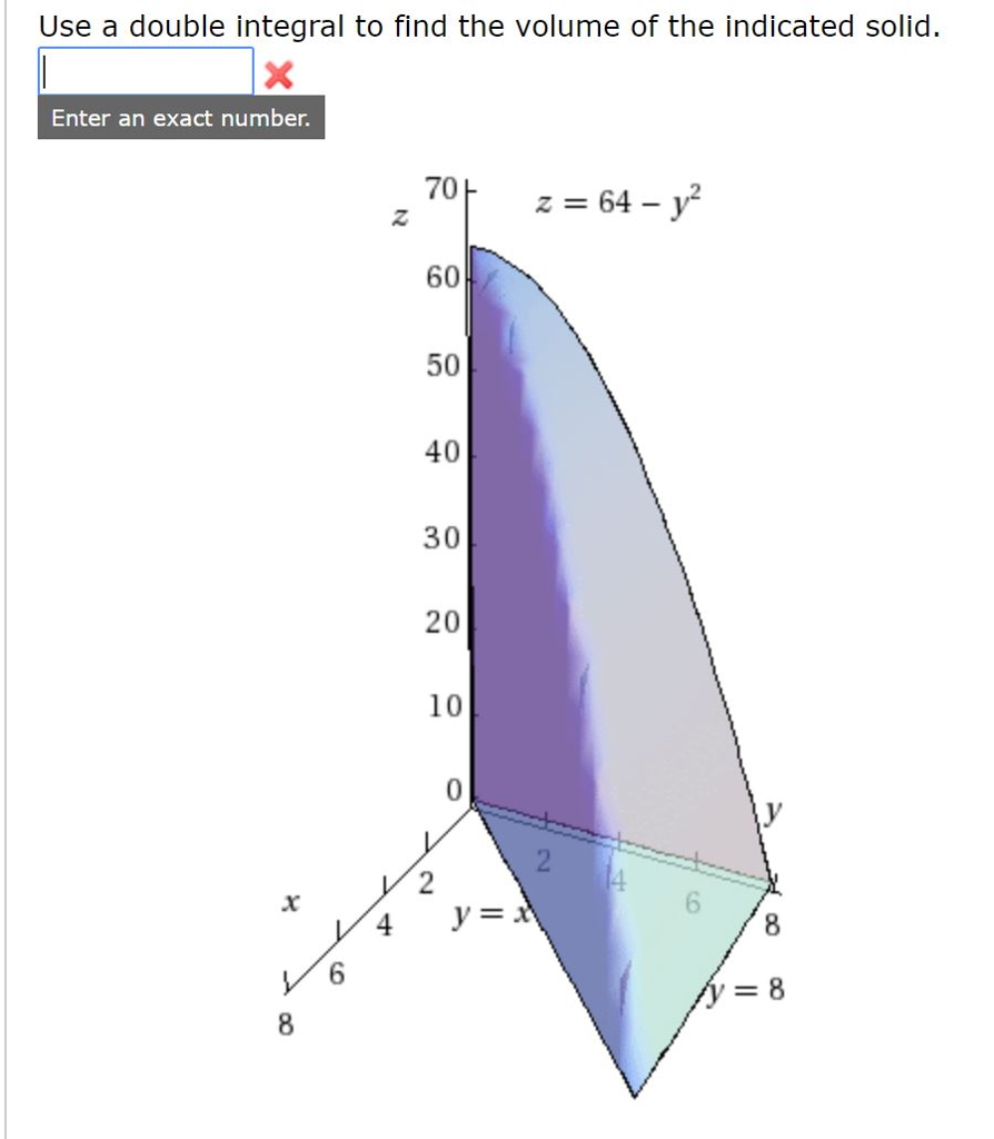 solved-use-a-double-integral-to-find-the-volume-of-the-chegg