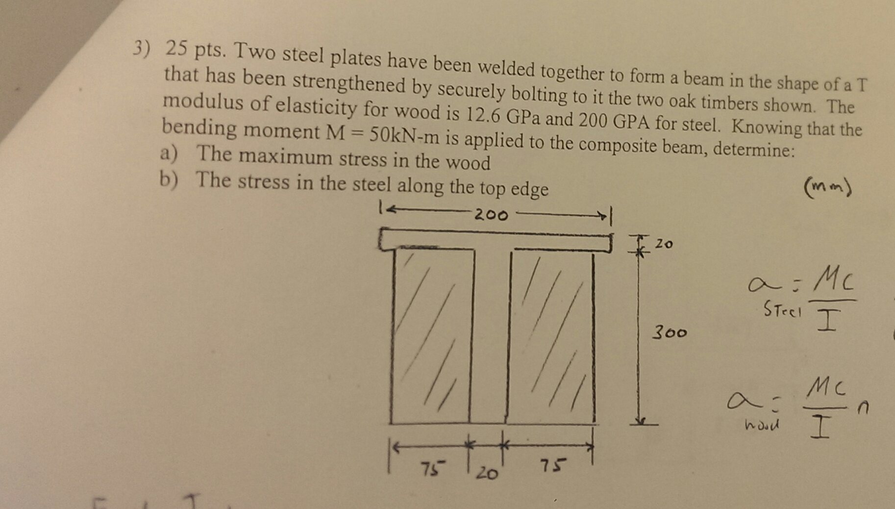 Solved Two Steel Plates Have Been Welded Together To Form A Chegg