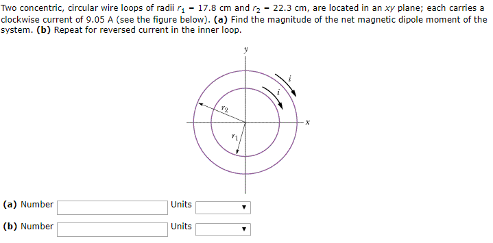 Solved Two concentric, circular wire loops of radii r1- 17.8 | Chegg.com