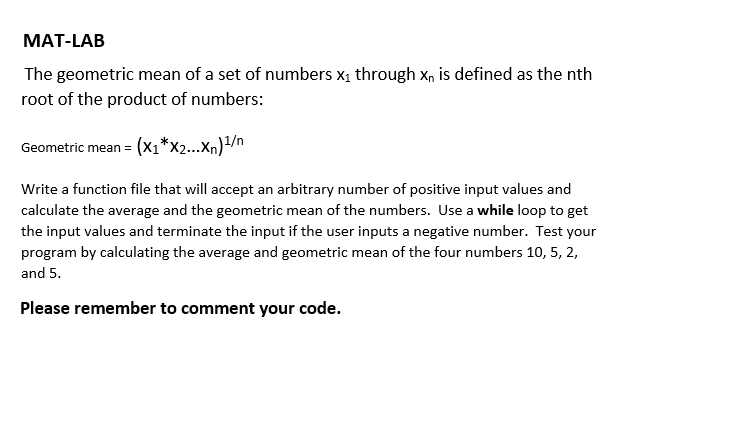 solved-the-geometric-mean-of-a-set-of-numbers-xi-through-x-n-chegg