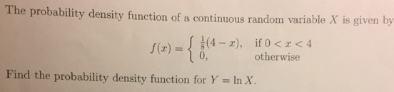 Solved The probability density function of a continuous | Chegg.com