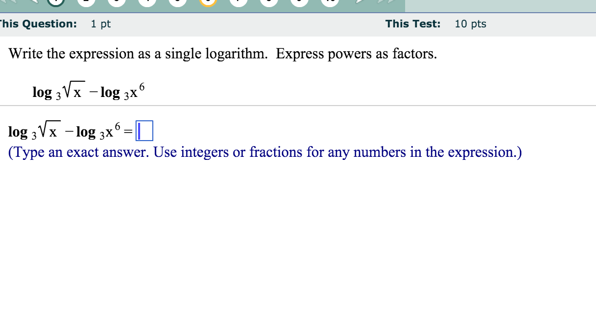 Solved Write the expression as a single logarithm. Express | Chegg.com