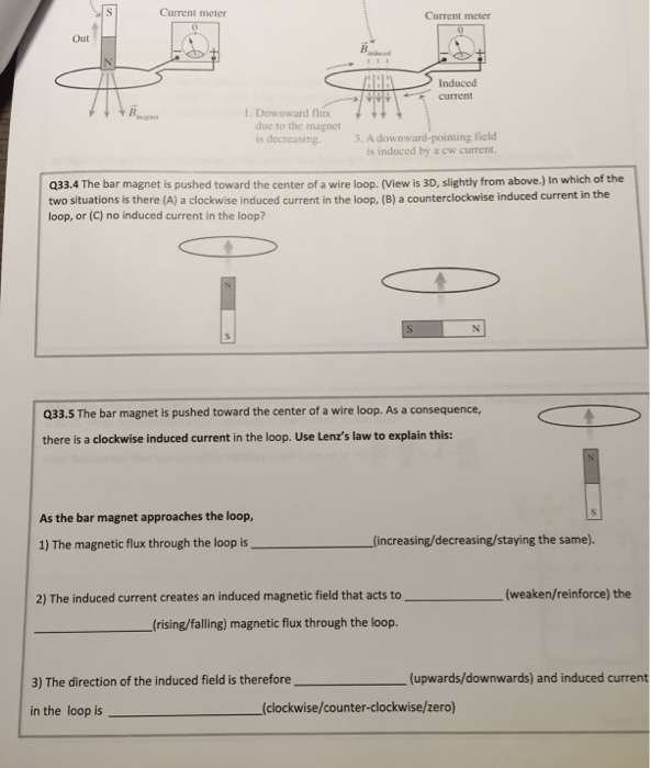 Solved The bar is pushed toward the center of a wire