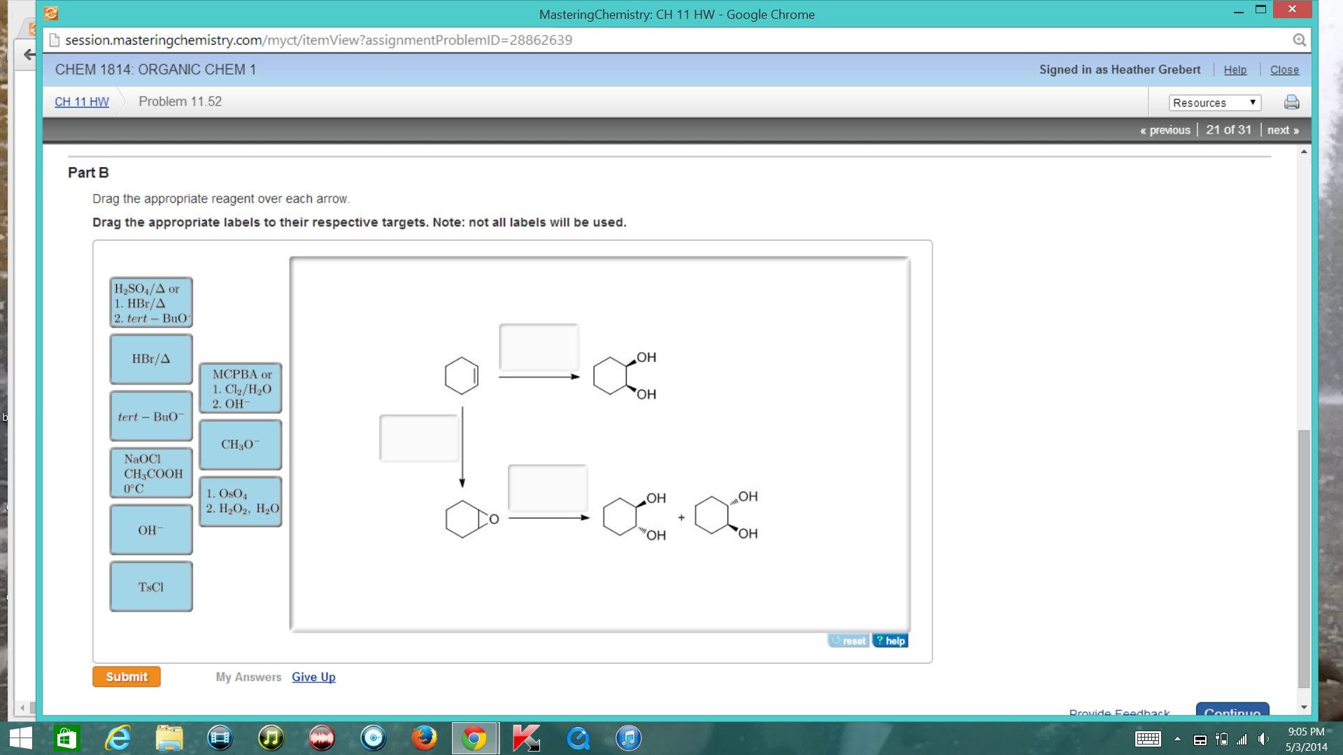 Solved Part B Drag The Appropriate Reagent Over Each | Chegg.com