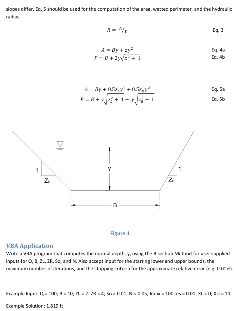 Finding the normal depth in an open channel can be