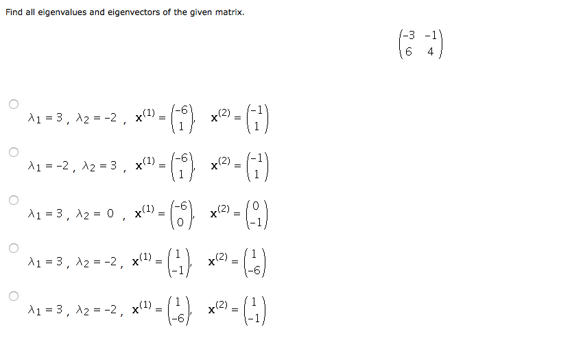 Solved Find all eigenvalues and eigenvectors of the given | Chegg.com