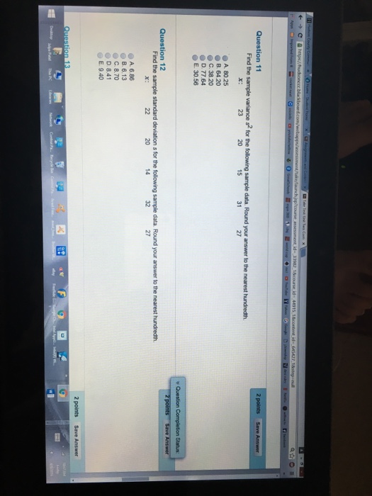 Solved Find the sample variance s^2 for the following sample | Chegg.com