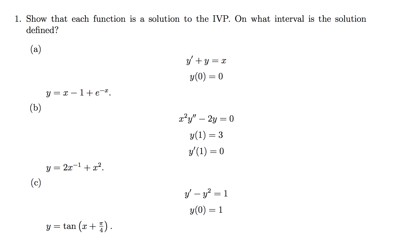 Solved Show that each function is a solution to the IVP. On | Chegg.com