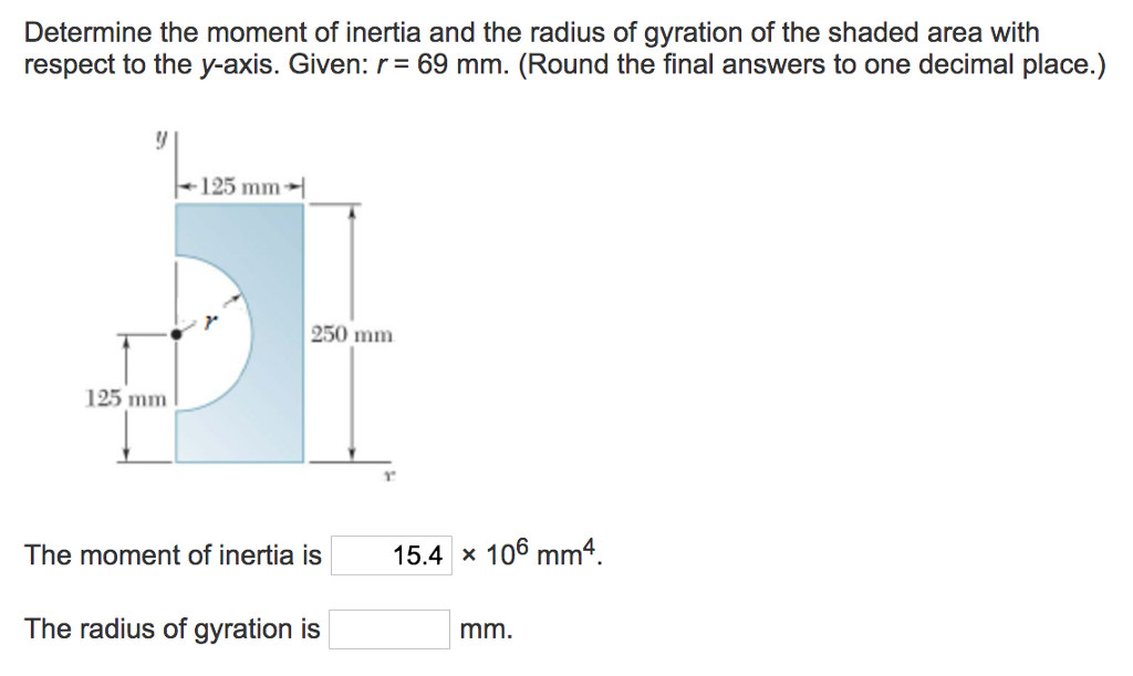 Solved Determine the moment of inertia and the radius of | Chegg.com