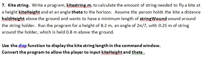 Kite String Format Solved Kite string. Write a program, kitestring.m, to | Chegg.com