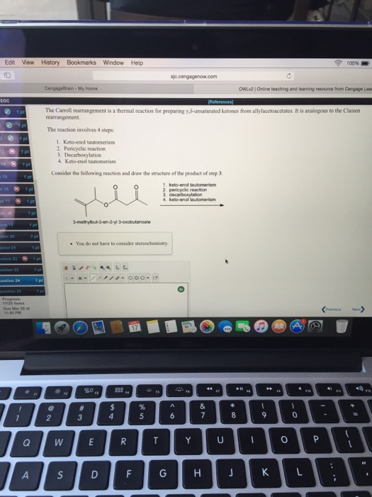 Solved The Carroll rearrangement is a thermal reaction for | Chegg.com