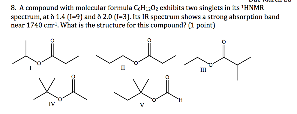 Solved A Compound With Molecular Formula CsH Exhibits Chegg Com