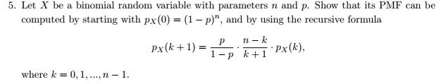 Solved Let X be a binomial random variable with parameters n | Chegg.com