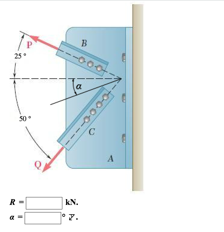 Solved Two Structural Members B And C Are Bolted To Bracket | Chegg.com