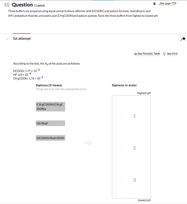 Solved 10 Question (1 point a See page 729 Three buffers are | Chegg.com