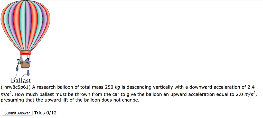 a research balloon of total mass m