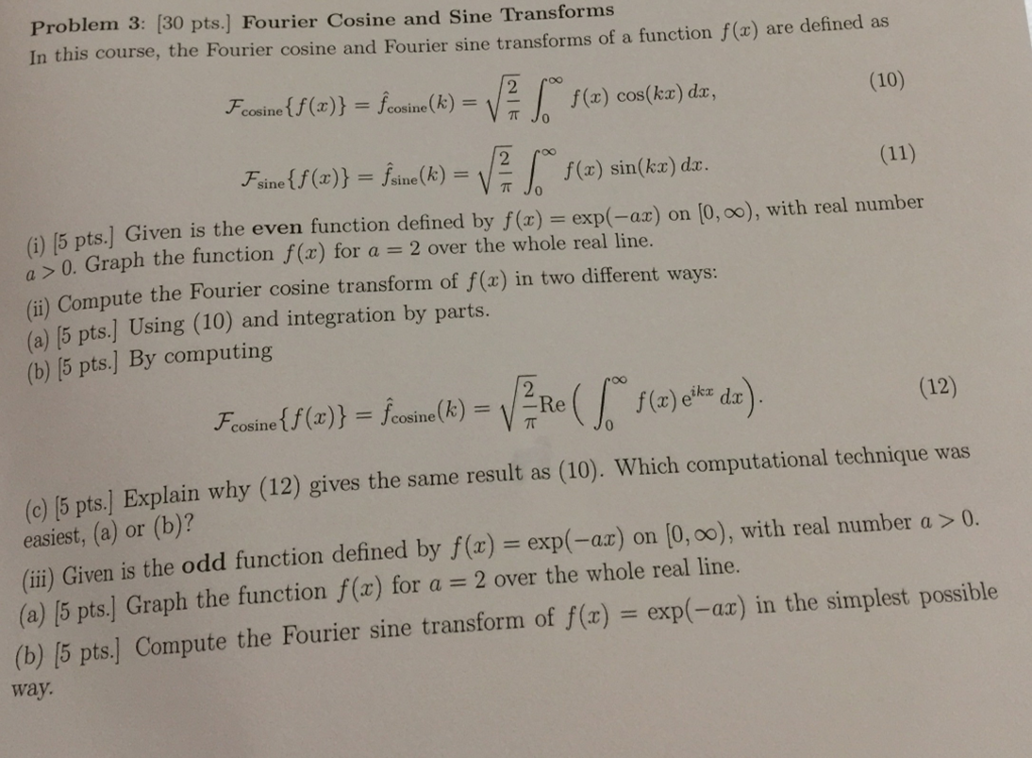 Solved In this course, the Courier cosine and Fourier sine | Chegg.com