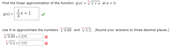 Solved Find the linear approximation of the function g(x) = | Chegg.com ...