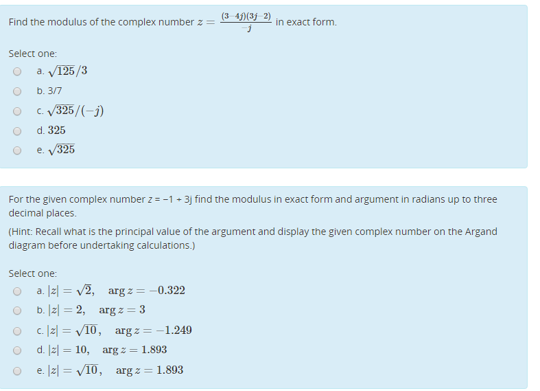 Solved (3 4)3 2) in exact form. Find the modulus of the | Chegg.com