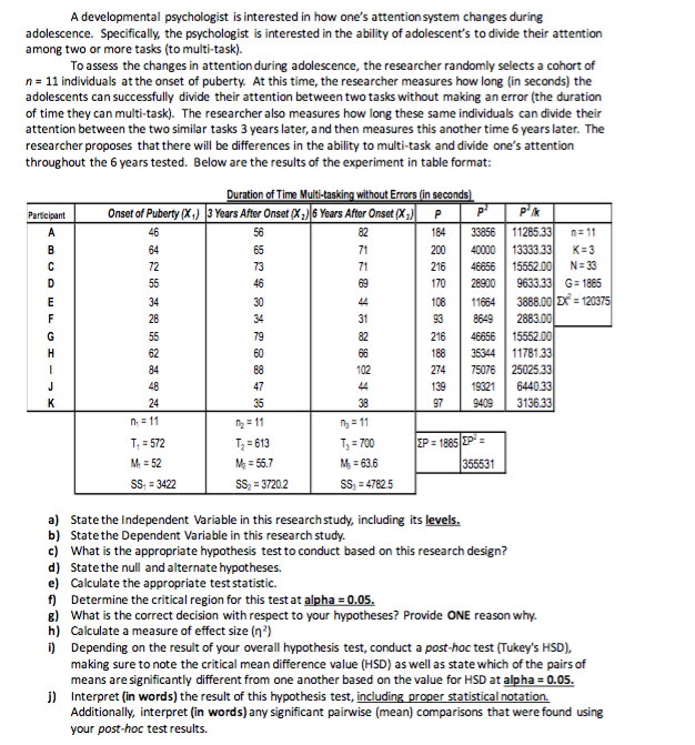 Solved A developmental psychologist is interested in how