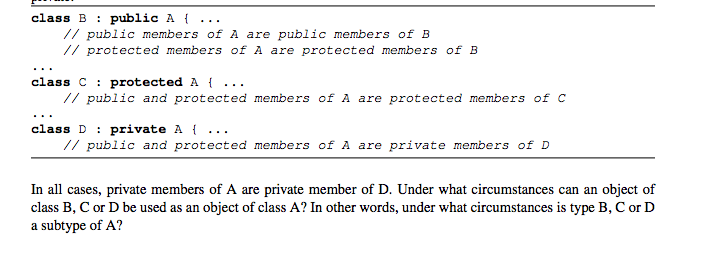 Solved class B : public A { ... // public members of A are | Chegg.com