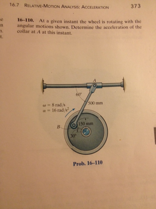 Solved 376 CHAPTER 16 PLANAR KINEMATICS OF A RIGID 16-124. | Chegg.com