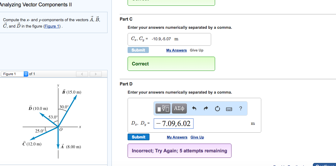 Solved Compute The X- And Y-components Of The Vectors A, B, 