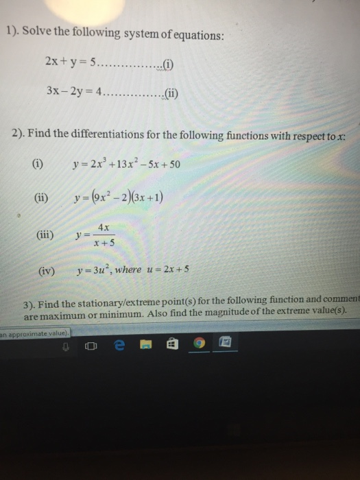 solved-solve-the-following-system-of-equations-2x-y-5-chegg