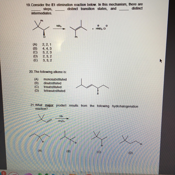 Solved Consider the E1 elimination reaction below. In this | Chegg.com