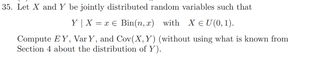 Solved 35. Let X And Y Be Jointly Distributed Random | Chegg.com