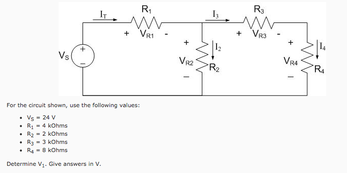 Solved R1 + VR3- V. VR2 VR R4 R2 R4 For The Circuit Shown, | Chegg.com