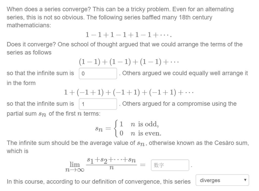 Solved When does a series converge? This can be a tricky | Chegg.com