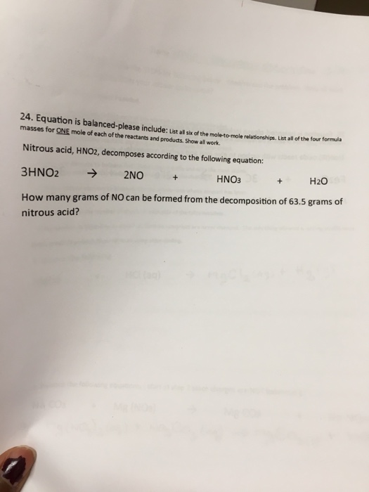 How to write nitrous acid formula